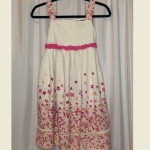 GEORGE Girl's Sz12 White Dress with Pink Floral
